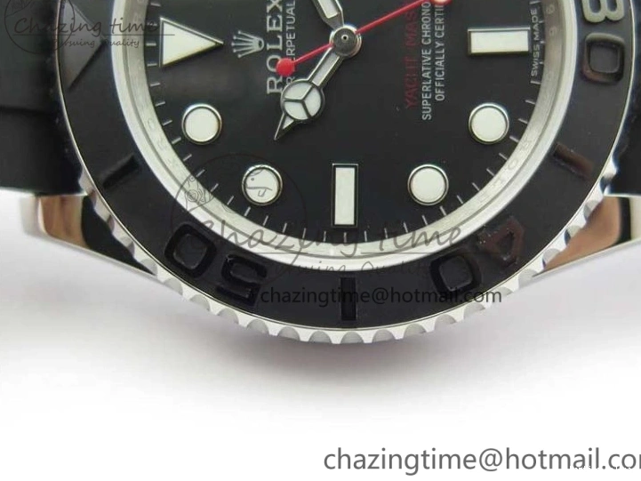 0416 Yacht-Master 116655 ARF SS Custom Made Black Ceramic Bezel on Oysterflex Rubber Strap A HighPerformance 3064